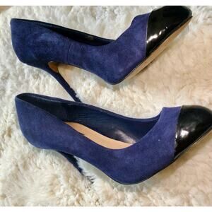 H By Halston Purple Suede Black Cap Toe Pumps Size 9